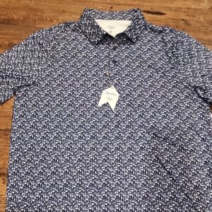 Men's 1764 Navy Printed Short-Sleeve Polo Shirt